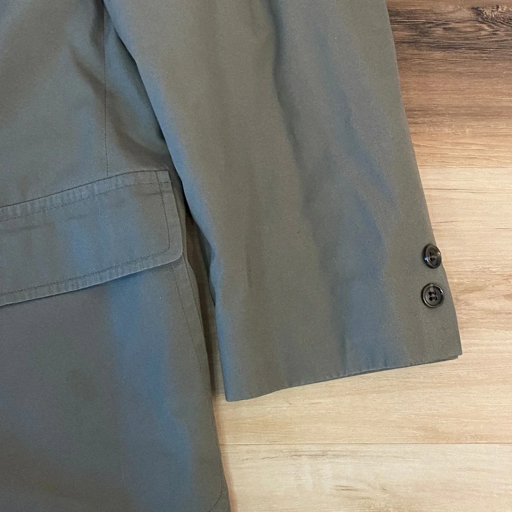 Vintage Brooks Brothers Blazer Mens 45R Olive Green USA Cotton Union 3 roll 2